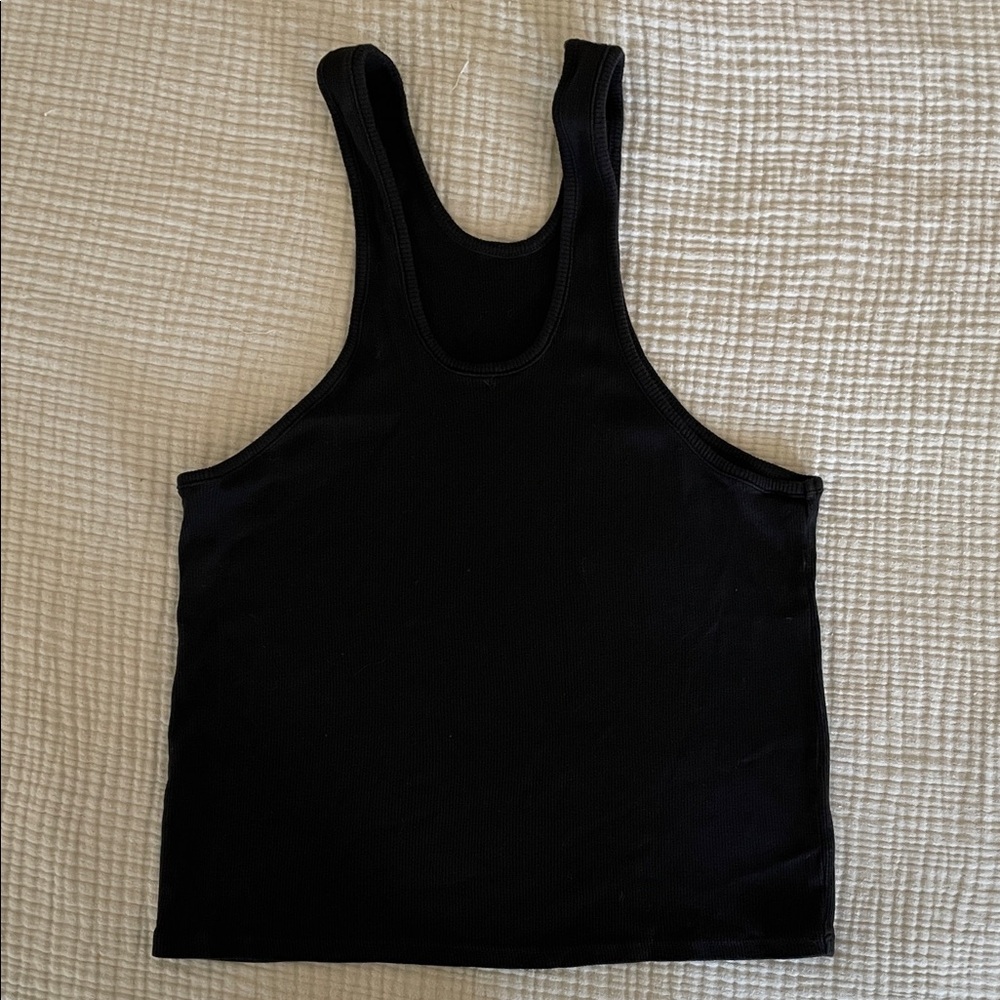 ARQ black ribbed racer back tank XL